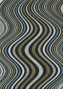 Anna-Veda 13825-sound waves - handgefertigter Teppich,  getuftet (Indien), 24x24 5ply Qualität